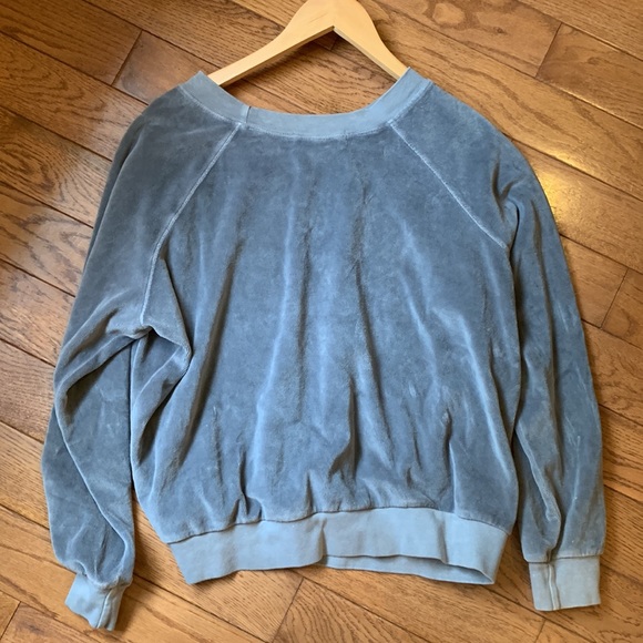 Project Social T Ludlow Gray Crewneck Velour Sweatshirt - Picture 8 of 10